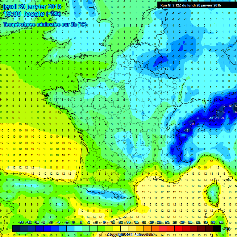 Modele GFS - Carte prvisions 