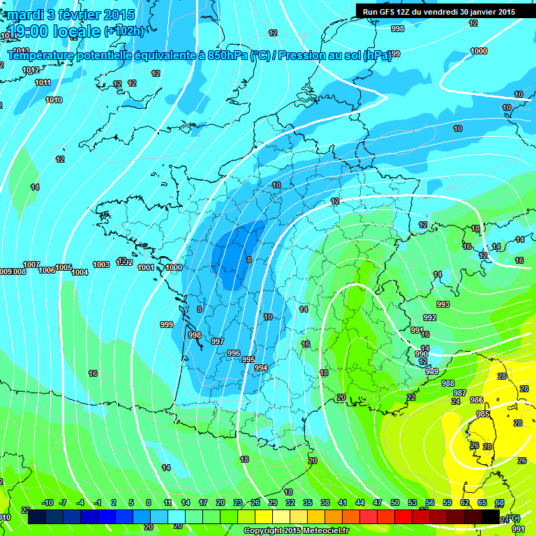 Modele GFS - Carte prvisions 