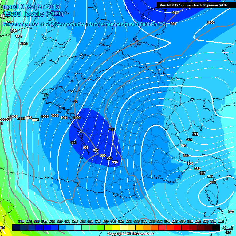 Modele GFS - Carte prvisions 