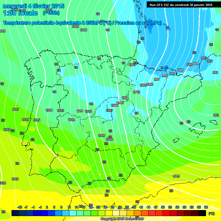 Modele GFS - Carte prvisions 