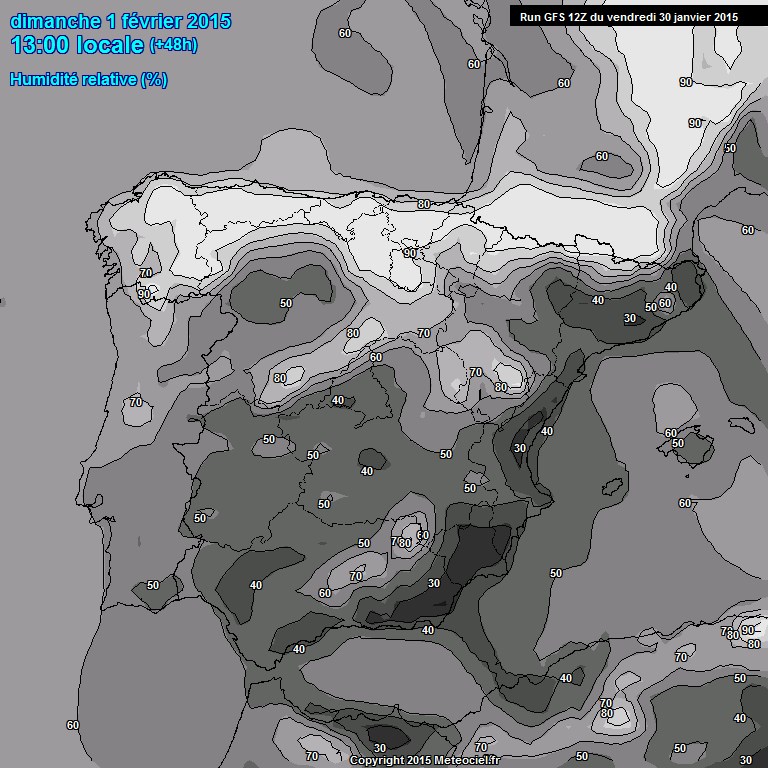 Modele GFS - Carte prvisions 