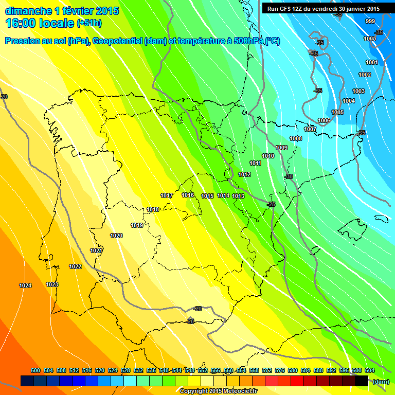 Modele GFS - Carte prvisions 