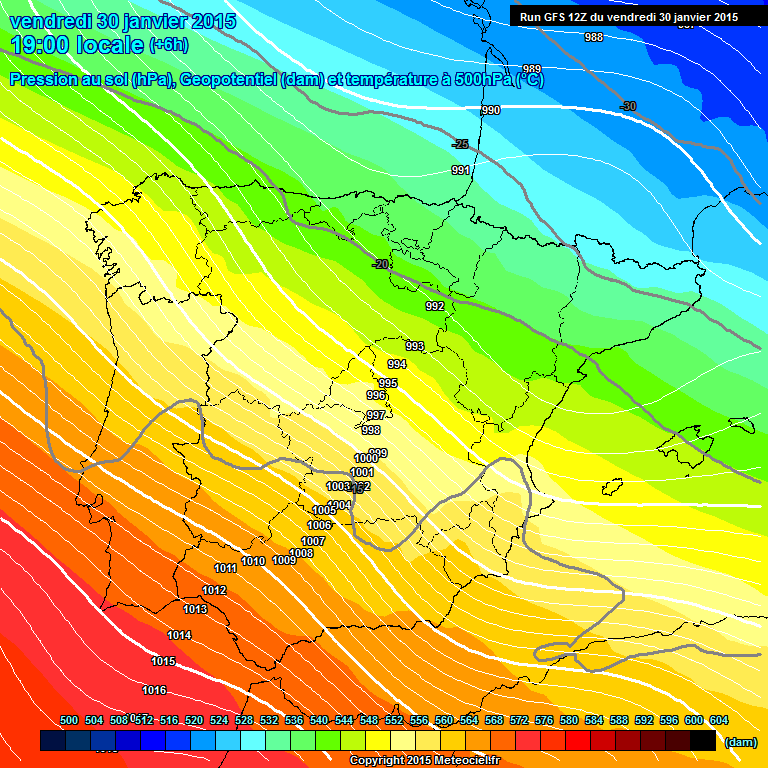 Modele GFS - Carte prvisions 