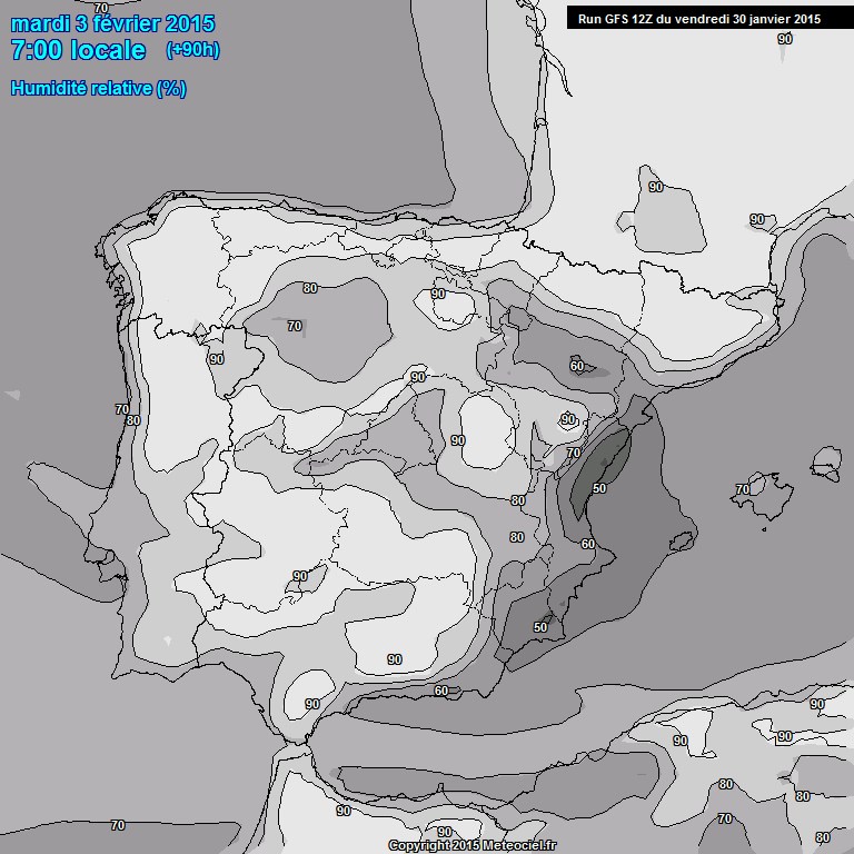 Modele GFS - Carte prvisions 