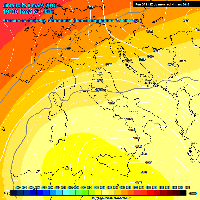 Modele GFS - Carte prvisions 