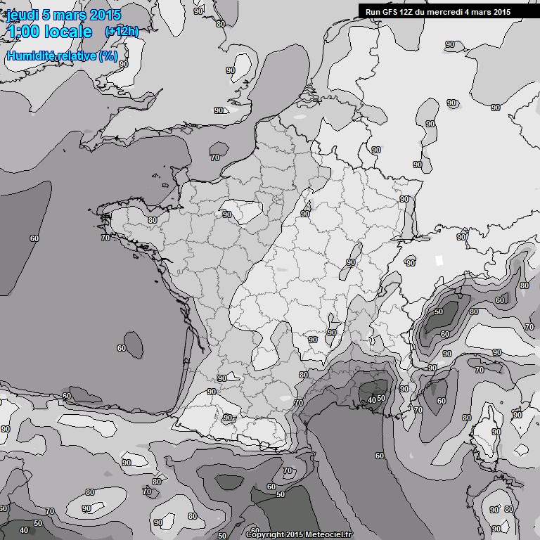 Modele GFS - Carte prvisions 