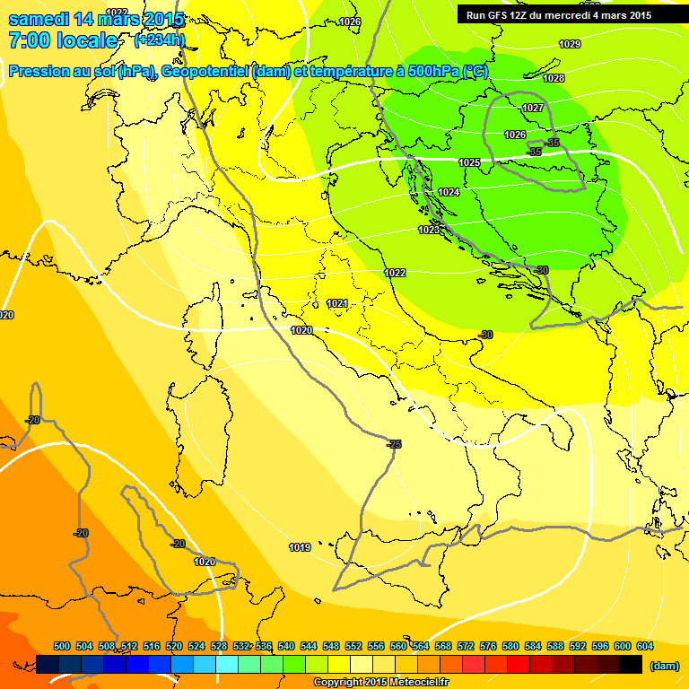 Modele GFS - Carte prvisions 