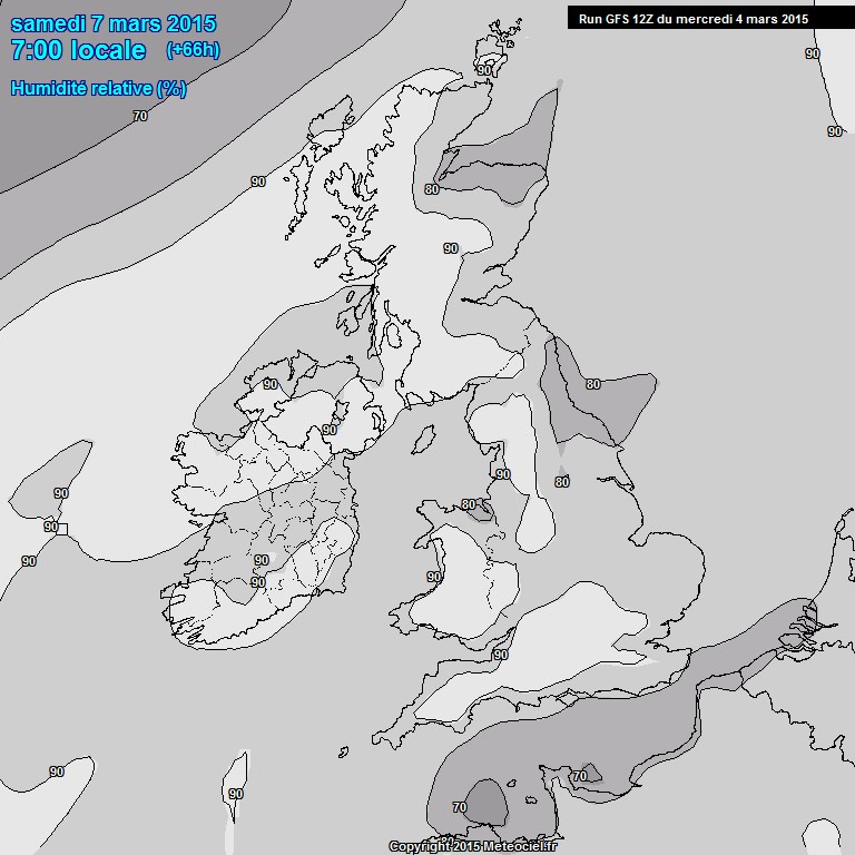 Modele GFS - Carte prvisions 