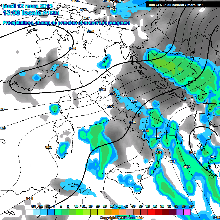 Modele GFS - Carte prvisions 