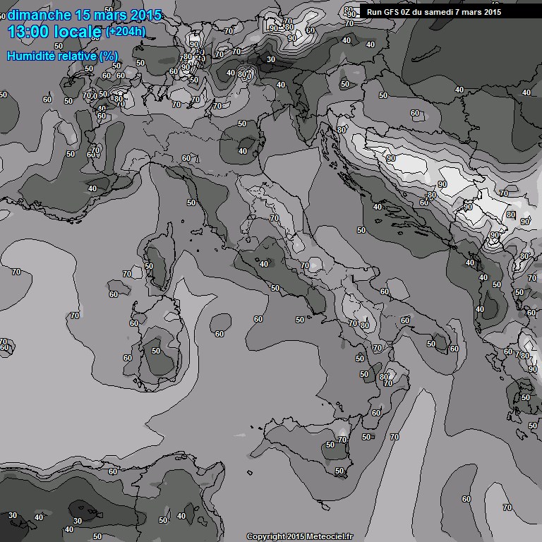 Modele GFS - Carte prvisions 