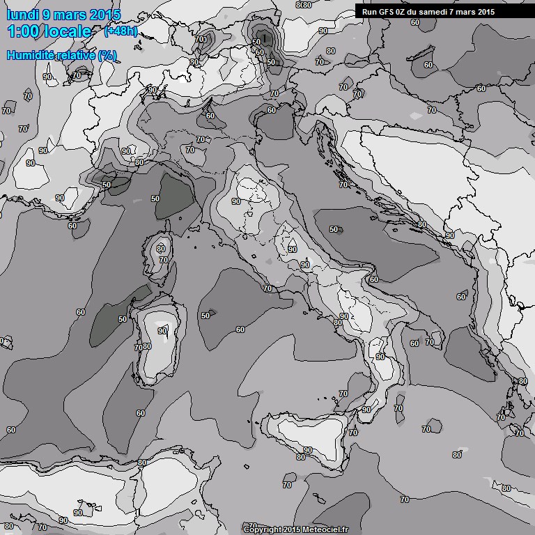 Modele GFS - Carte prvisions 