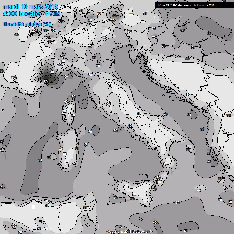 Modele GFS - Carte prvisions 