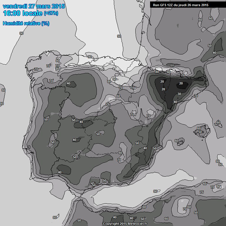 Modele GFS - Carte prvisions 