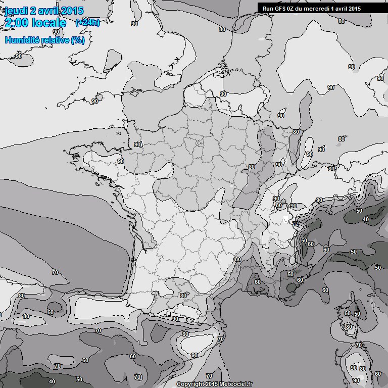 Modele GFS - Carte prvisions 