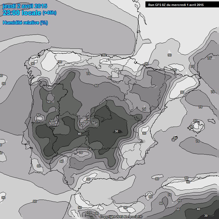 Modele GFS - Carte prvisions 