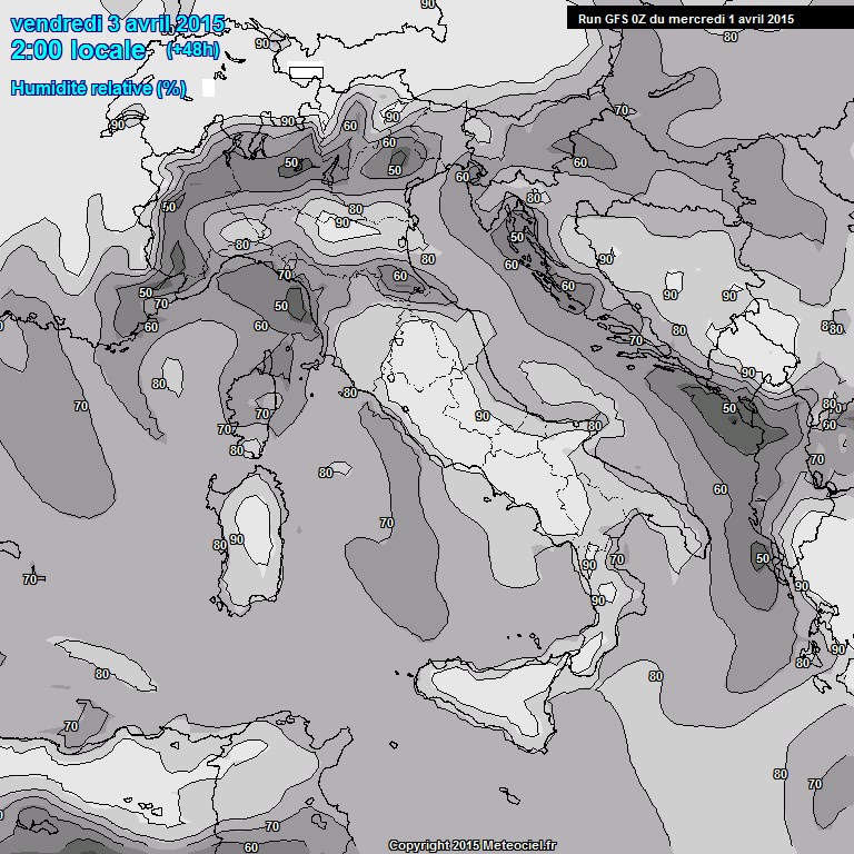 Modele GFS - Carte prvisions 