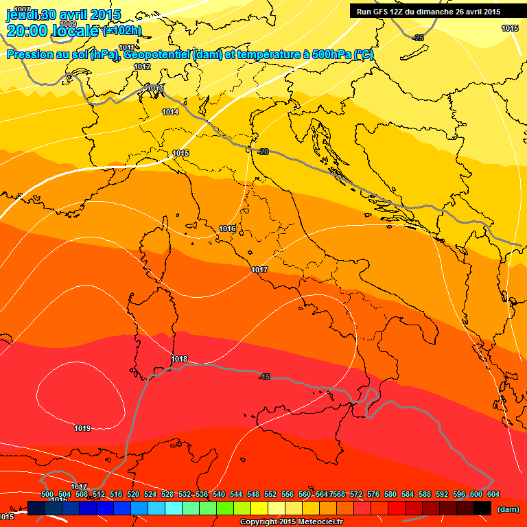 Modele GFS - Carte prvisions 