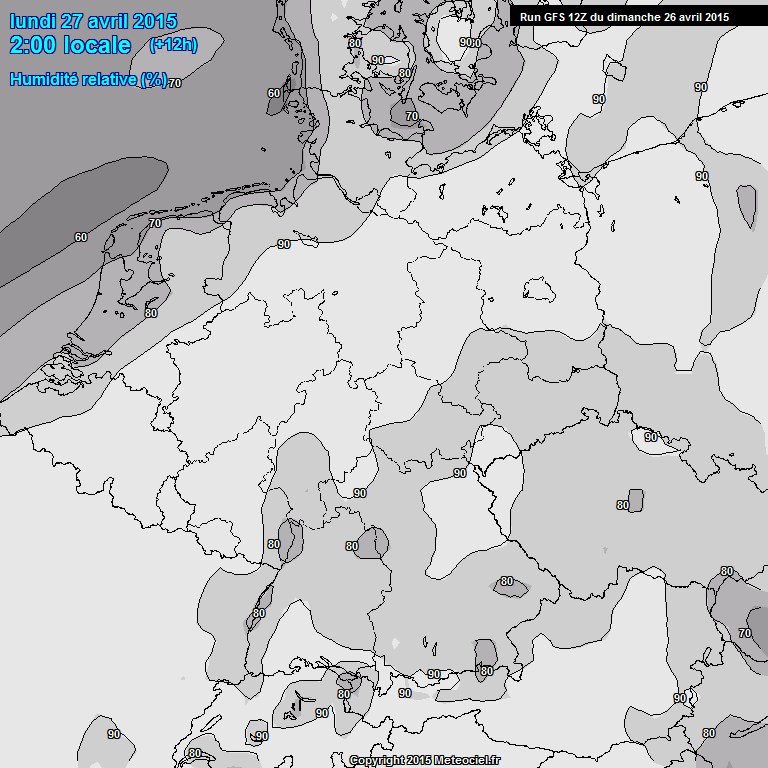 Modele GFS - Carte prvisions 