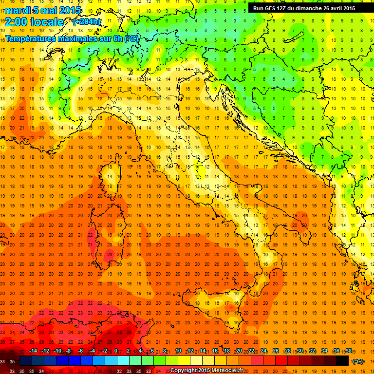 Modele GFS - Carte prvisions 