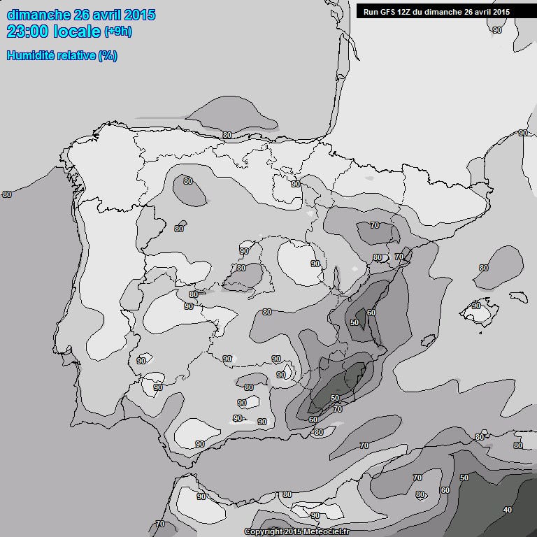 Modele GFS - Carte prvisions 