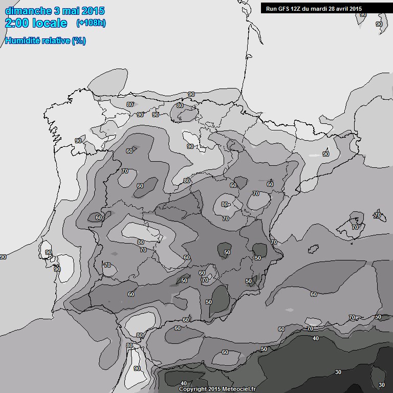 Modele GFS - Carte prvisions 