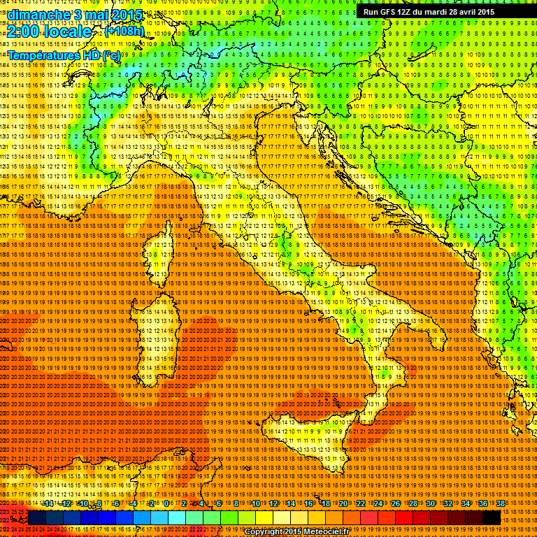 Modele GFS - Carte prvisions 