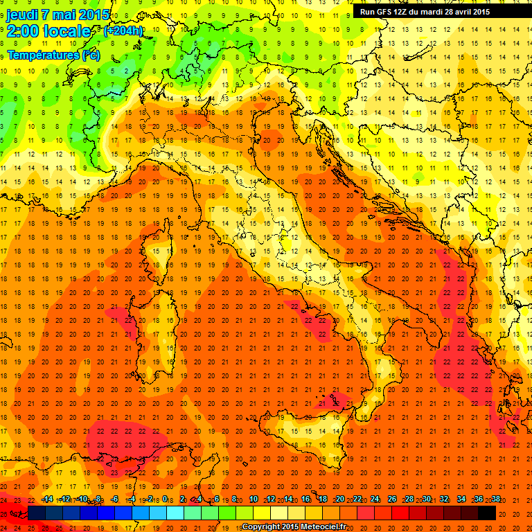 Modele GFS - Carte prvisions 