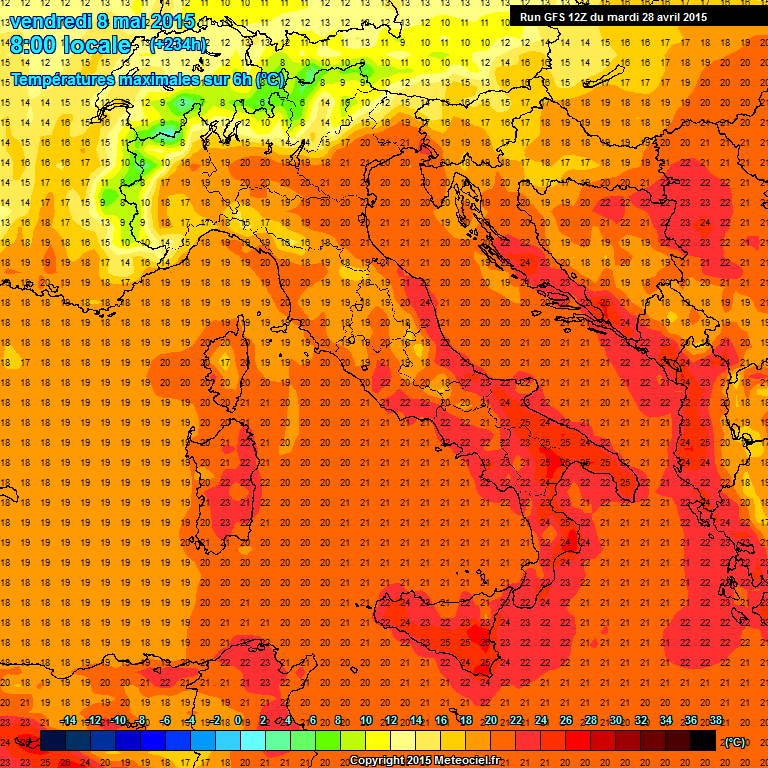 Modele GFS - Carte prvisions 