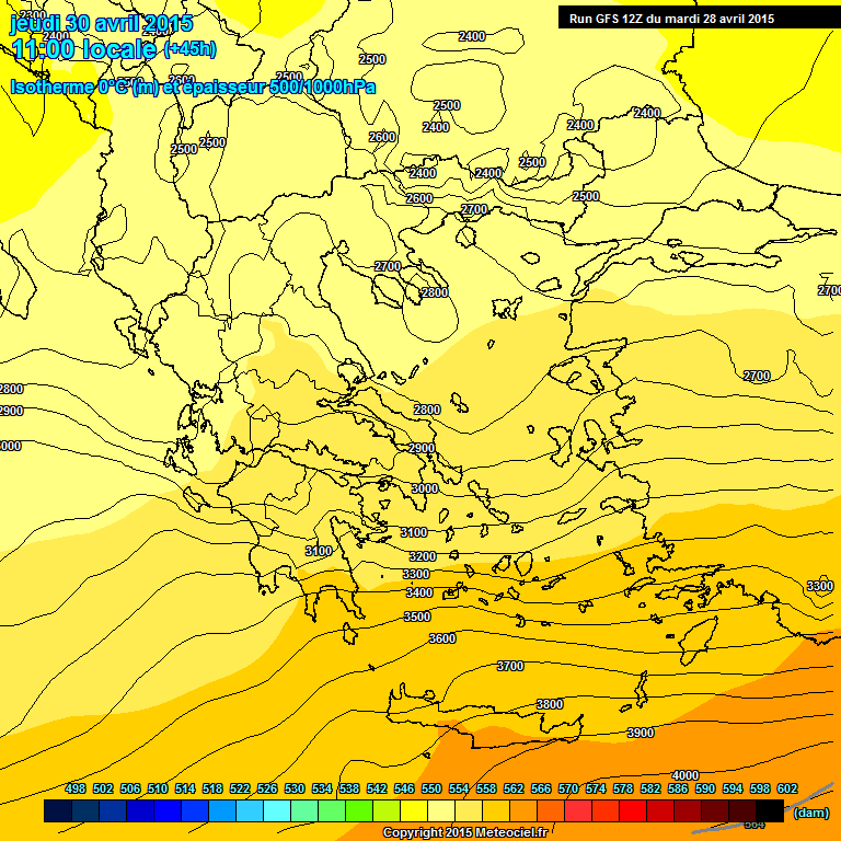 Modele GFS - Carte prvisions 