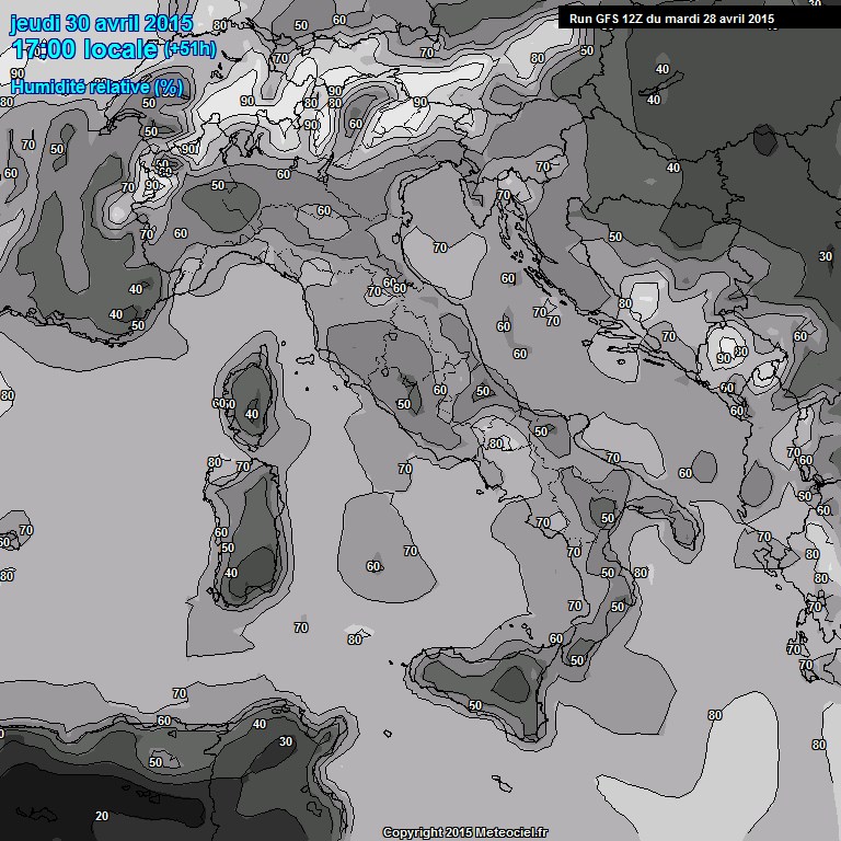 Modele GFS - Carte prvisions 