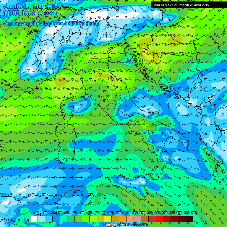 Modele GFS - Carte prvisions 