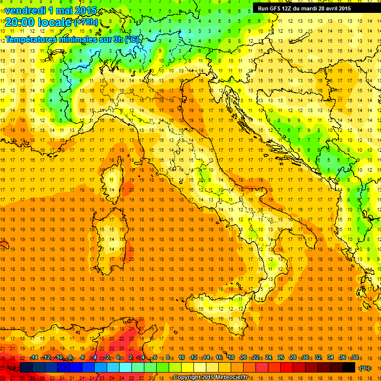 Modele GFS - Carte prvisions 