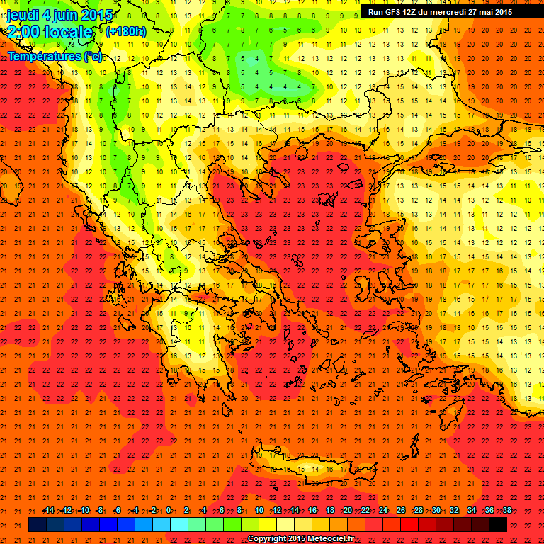 Modele GFS - Carte prvisions 