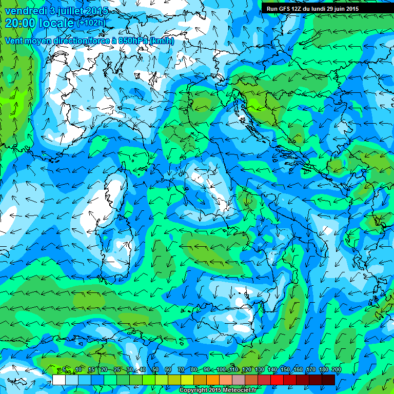 Modele GFS - Carte prvisions 