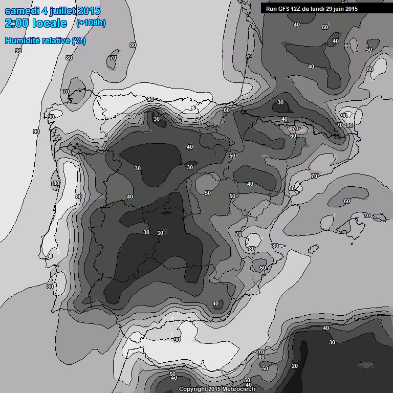 Modele GFS - Carte prvisions 