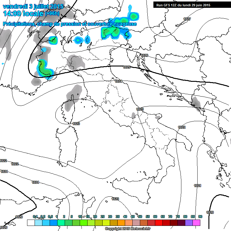 Modele GFS - Carte prvisions 