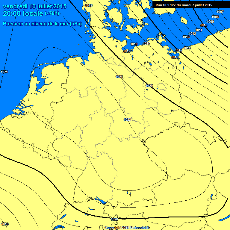 Modele GFS - Carte prvisions 