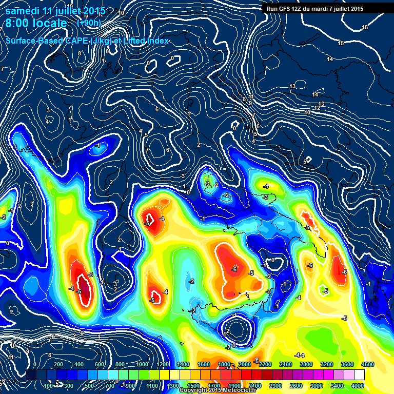 Modele GFS - Carte prvisions 