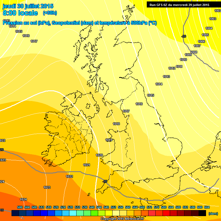 Modele GFS - Carte prvisions 