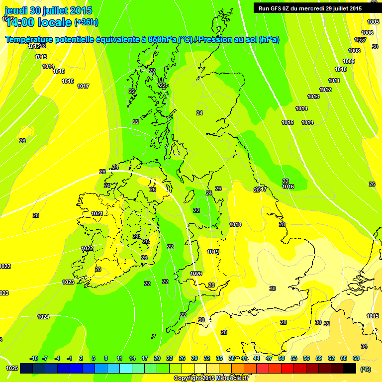 Modele GFS - Carte prvisions 