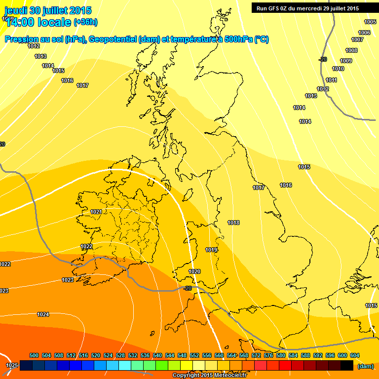 Modele GFS - Carte prvisions 