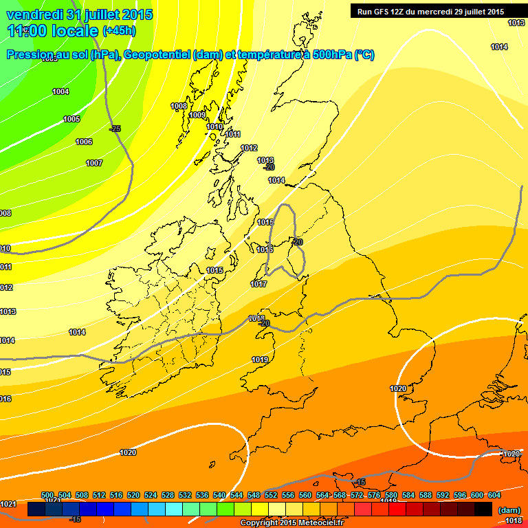 Modele GFS - Carte prvisions 