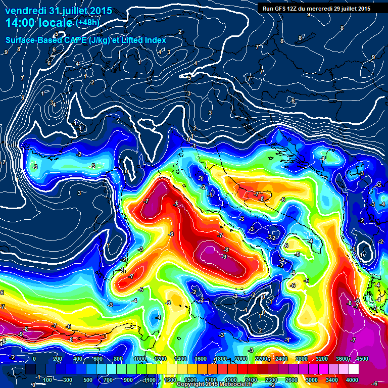 Modele GFS - Carte prvisions 