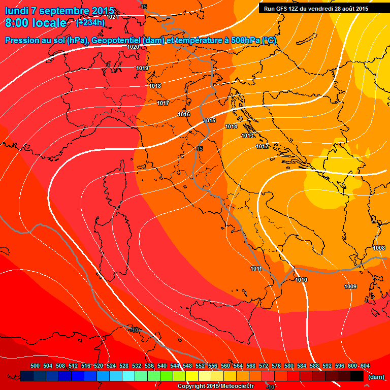 Modele GFS - Carte prvisions 