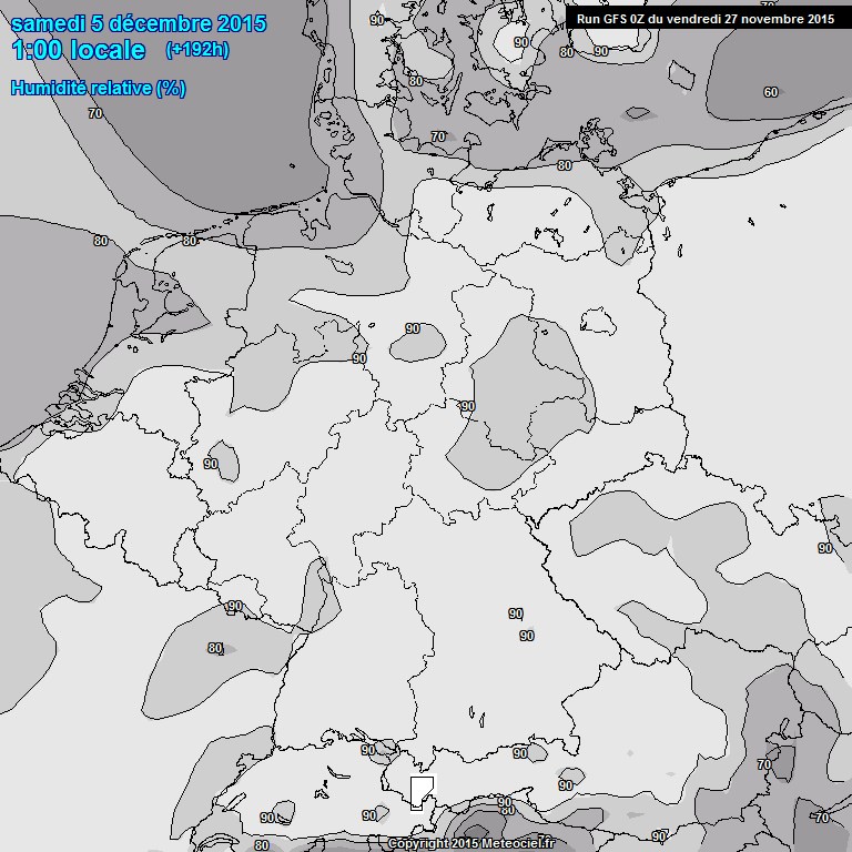 Modele GFS - Carte prvisions 