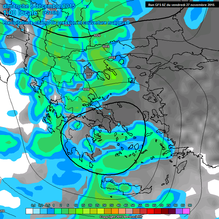 Modele GFS - Carte prvisions 