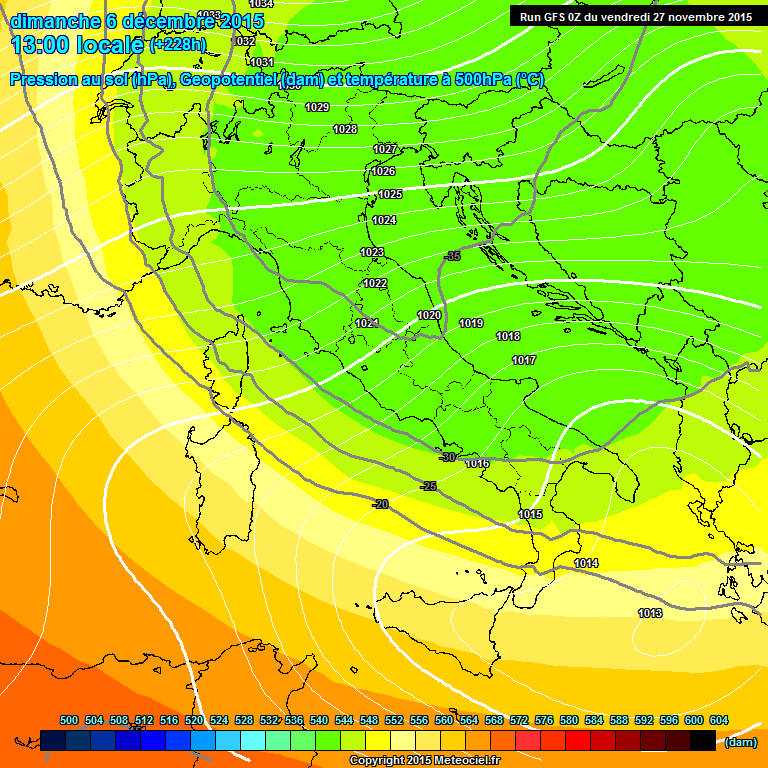 Modele GFS - Carte prvisions 