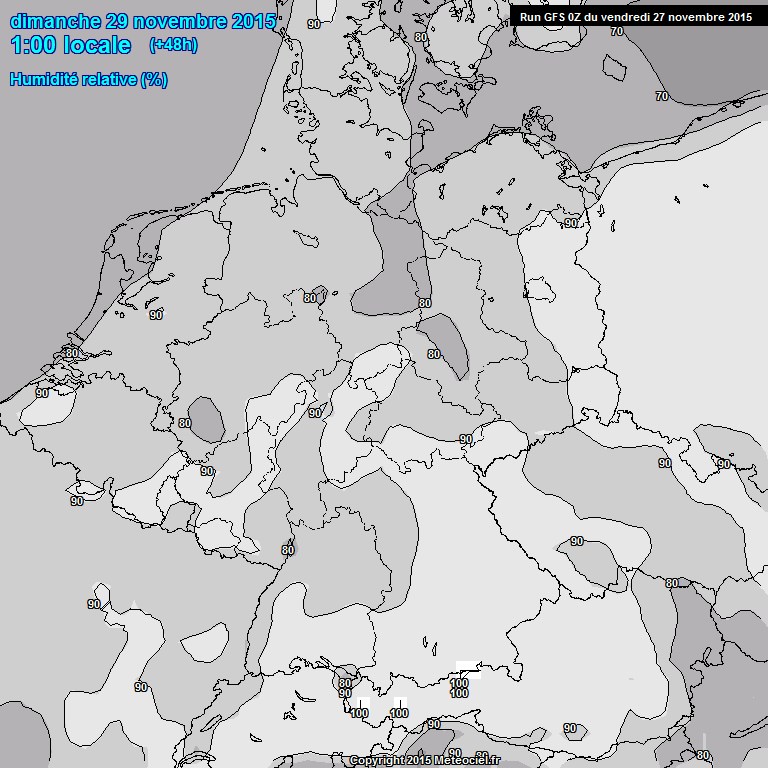 Modele GFS - Carte prvisions 