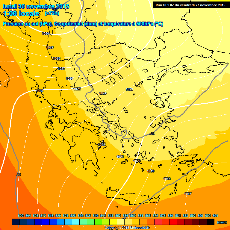 Modele GFS - Carte prvisions 