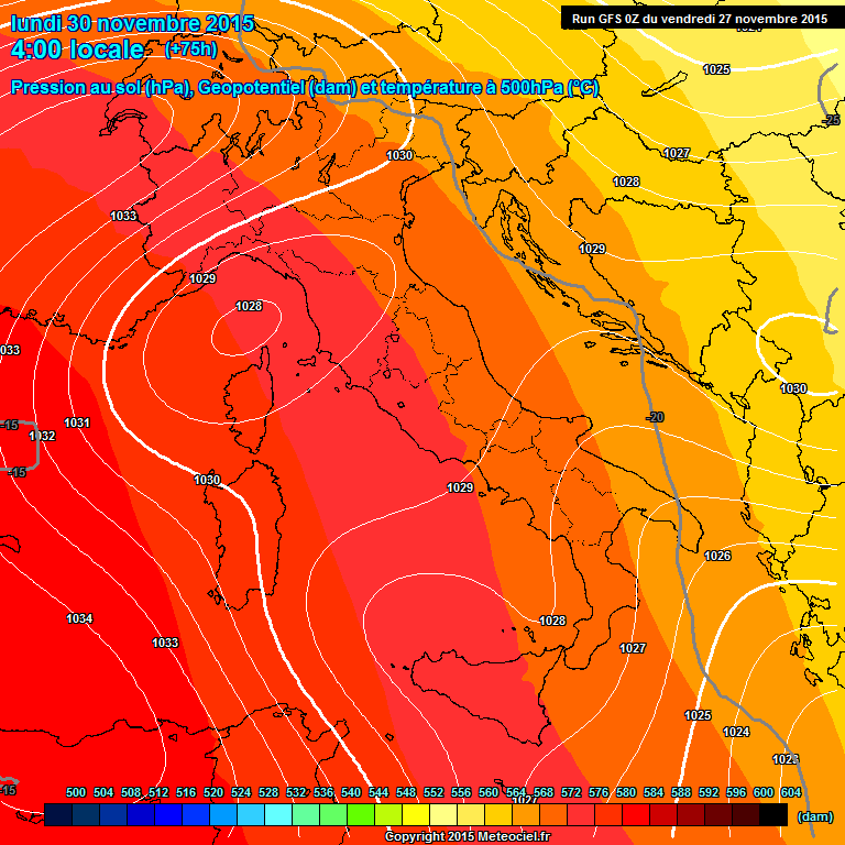 Modele GFS - Carte prvisions 